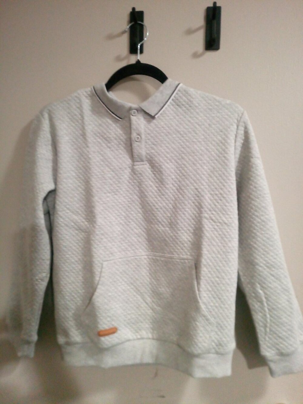Quilted Sweatshirt Polo
